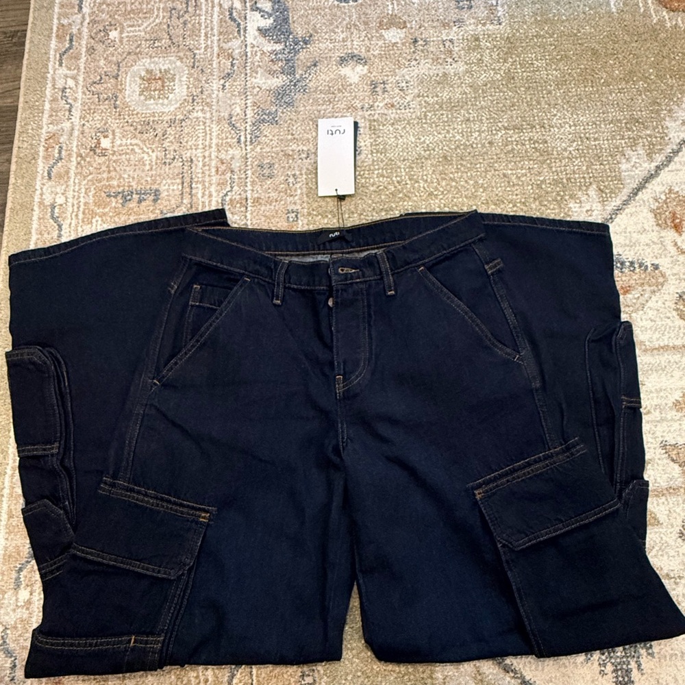 Dark Blue Cargo Jeans - Picture 4 of 5